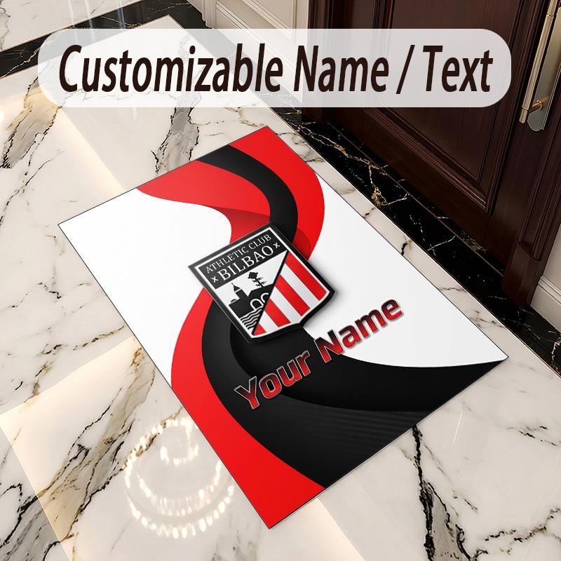 Crystal Velvet Rug Athletic Bilbao FC Print Custom Name Text Floor Mat Home Decor