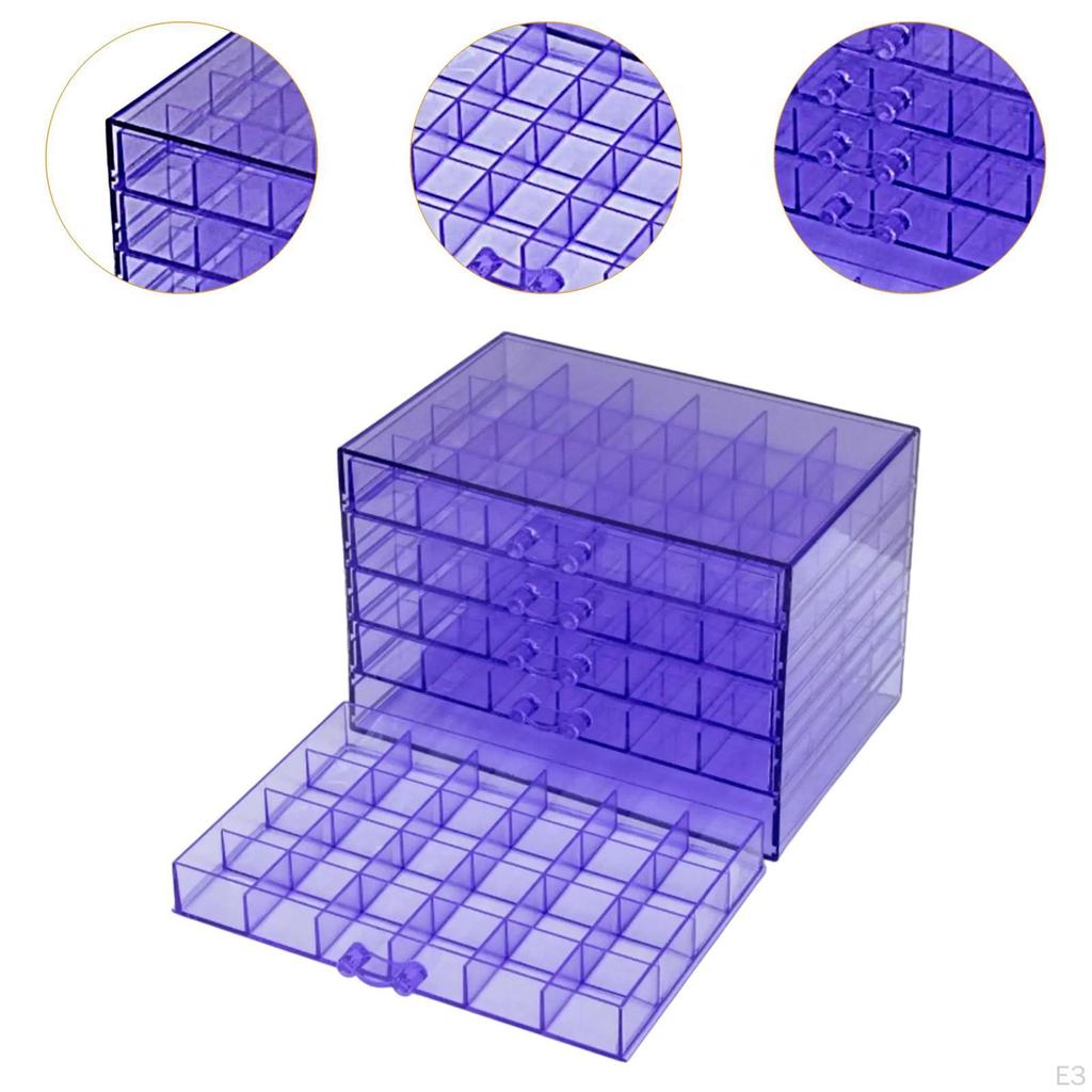 Schmuckorganizer Nail Art Aufbewahrungsbox 120 Fächer Fach Displaykoffer für Glitzer Ringe