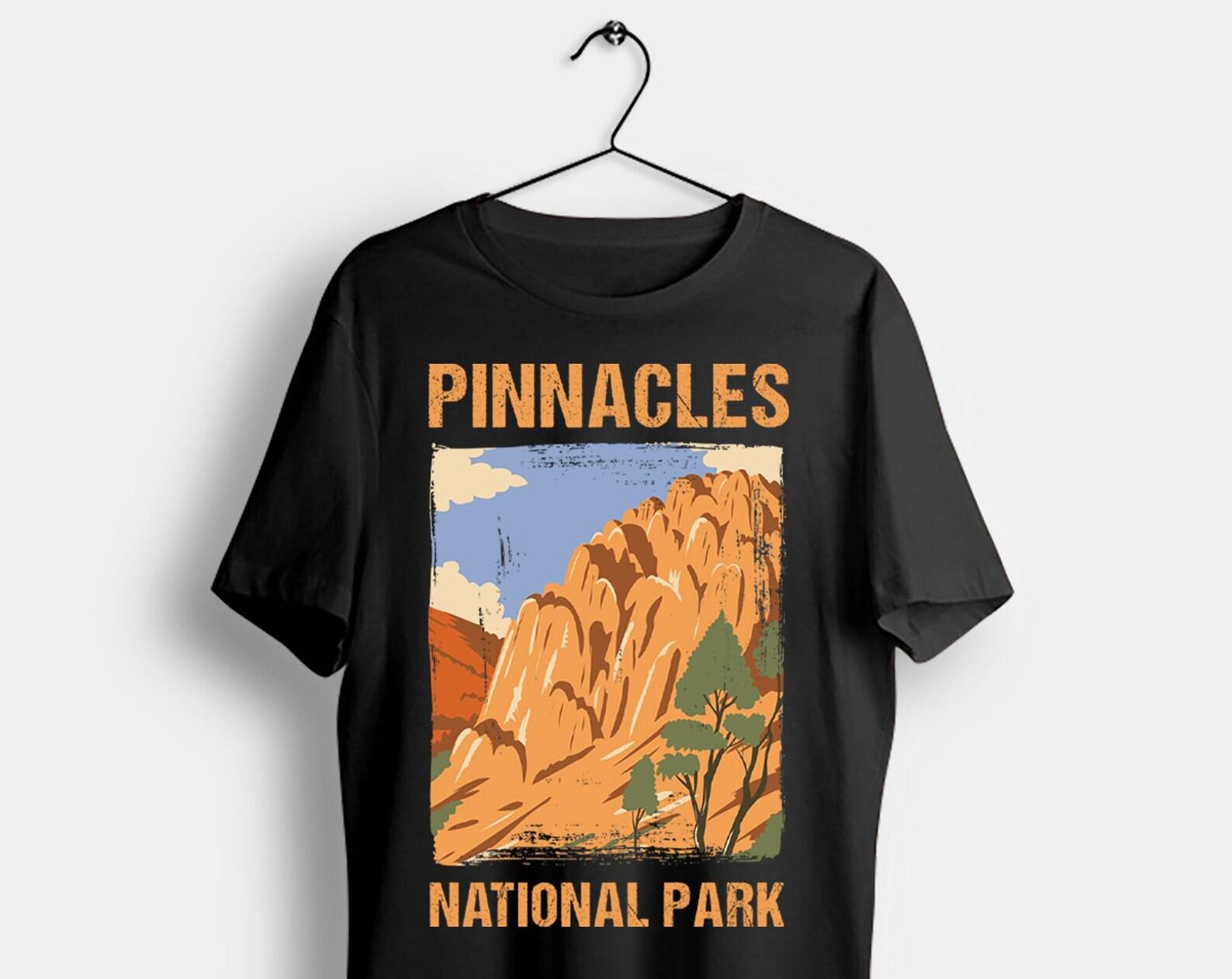 Pinnacles National Park US Vintage T-Shirt, USA Salinas Valley California Parks Lover Gifts, Adventure Outdoors, Camping Hiking Travel Tees, 100