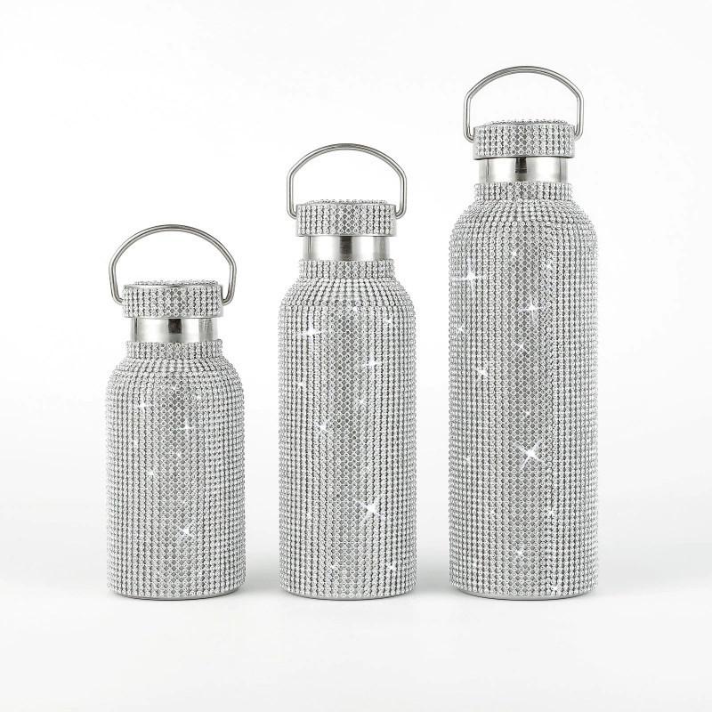 Diamond Water Glitter Bottle Stainless Steel Thermal Bottle Refillable Water Cup