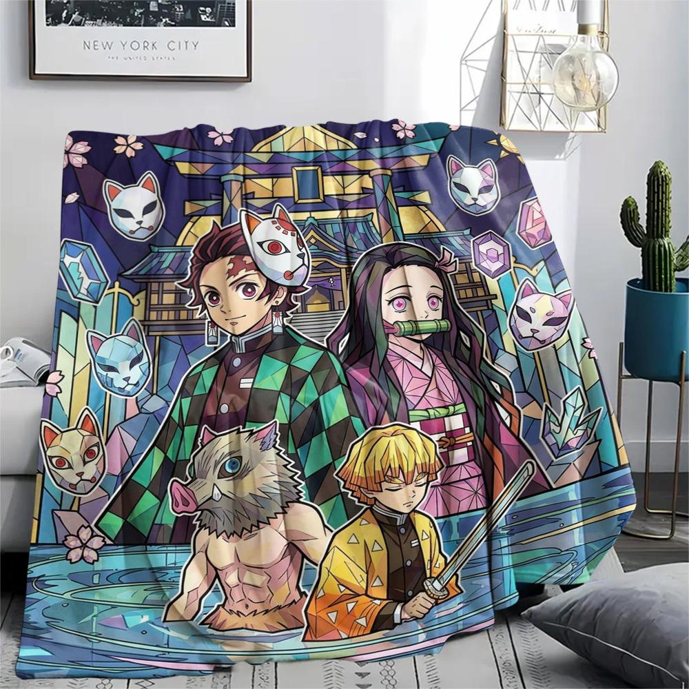 

Demon Slayer Tanjiro Print Flannel Blanket, Ultra Soft High Quality All Seasons Warm Throw, Home Decor Cozy Blanket, Perfect Christmas Gift 80cm x 120cm