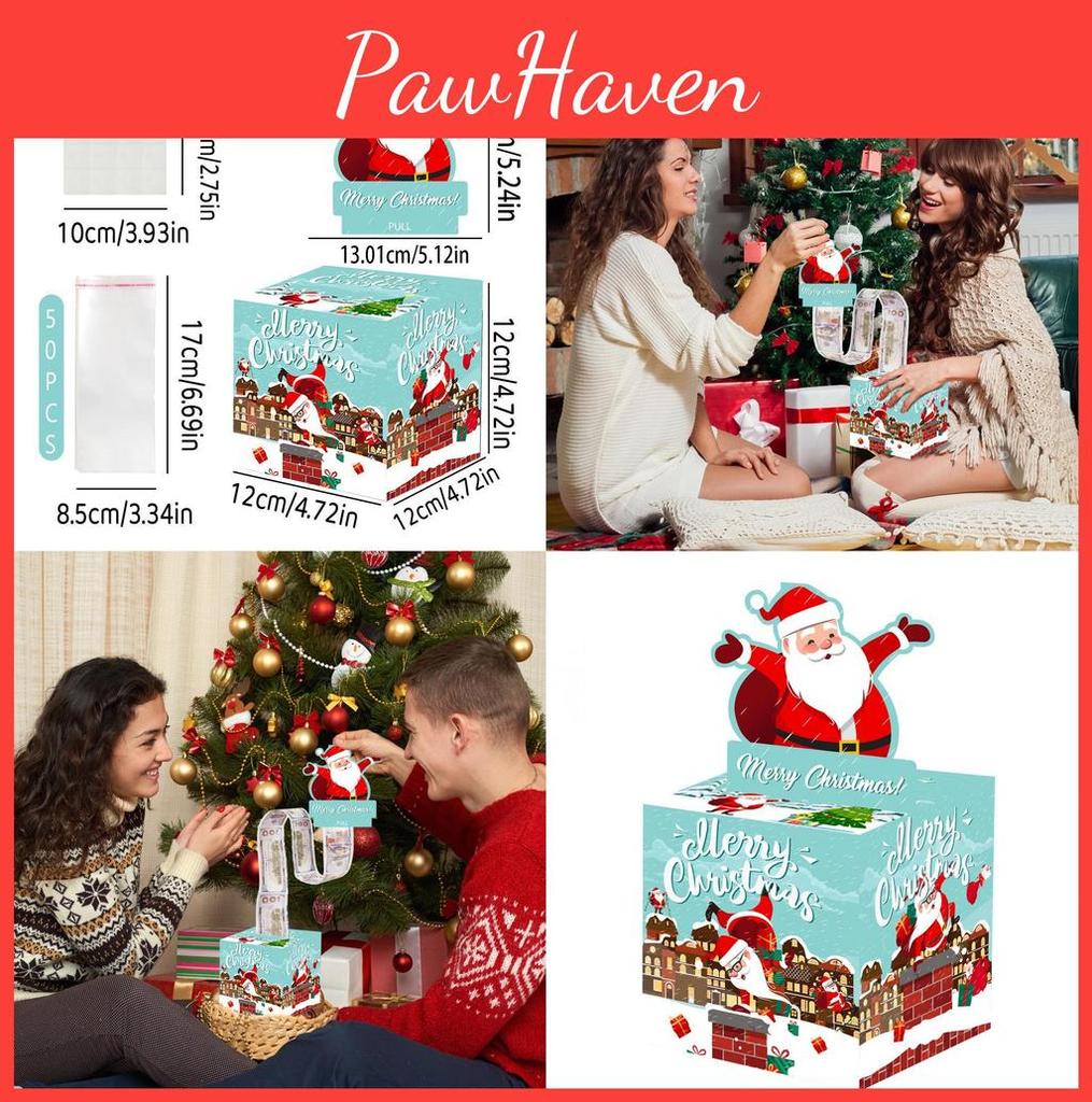 Christmas Santa Blue Celebration Prop With Money Box For Holiday Party Decor