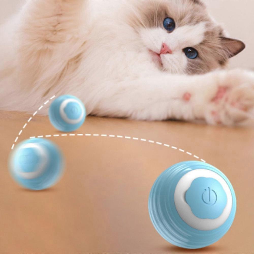 Interactive Cat Toys Ball Wicked Ball for Indoor Cats Adult, Auto 360 Self-Rotating & USB Rechargeable with LED Red Light Toy for Cat Kitten