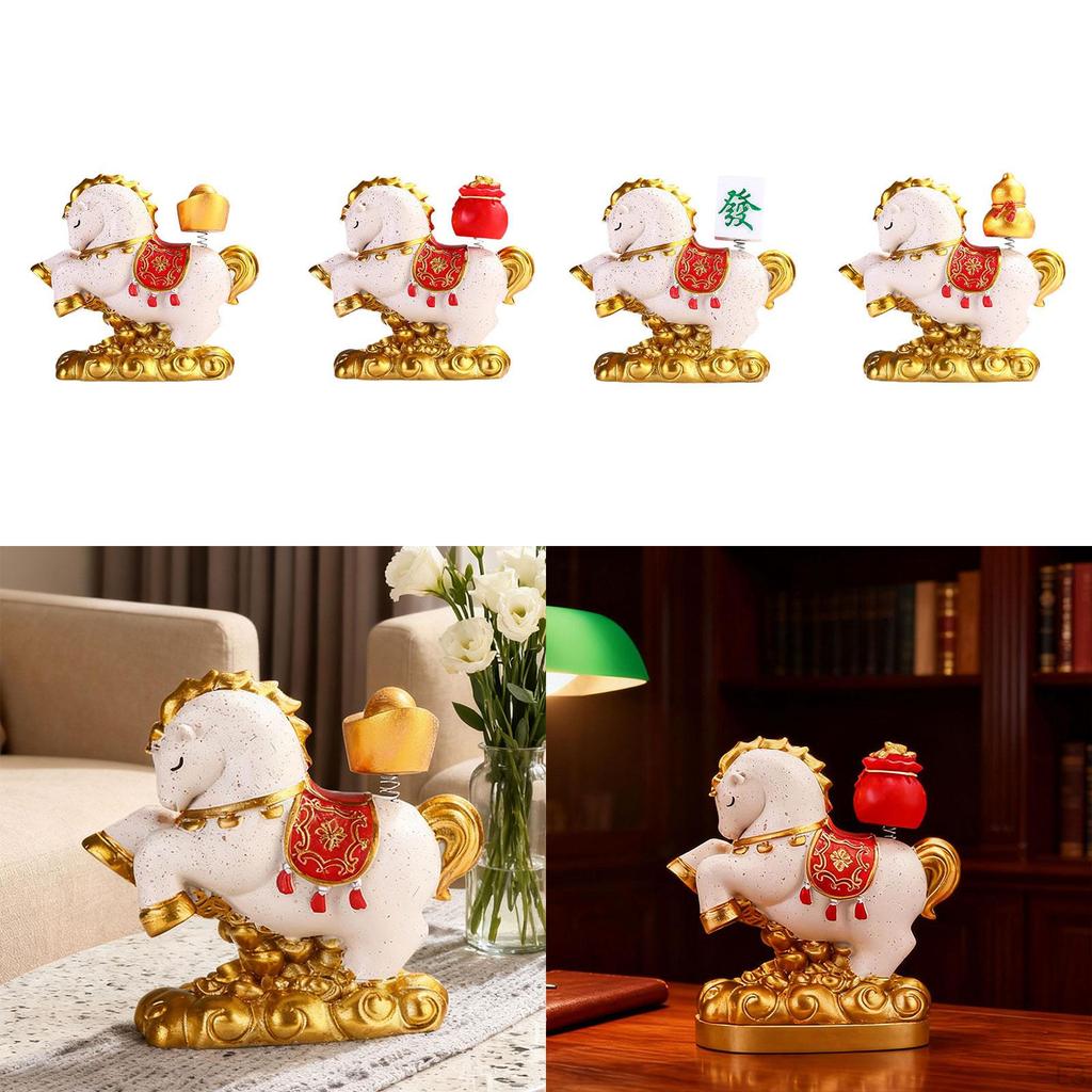Horse Figurine Chinese Fengshui Resin Housewarming Gift Desktop Decoration Animal Sculpture