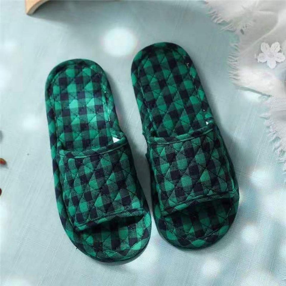 Dámské pantofle z čisté bavlny pro vnitřní použití - Měkké, tiché, pratelné v pračce pro všechna roční období