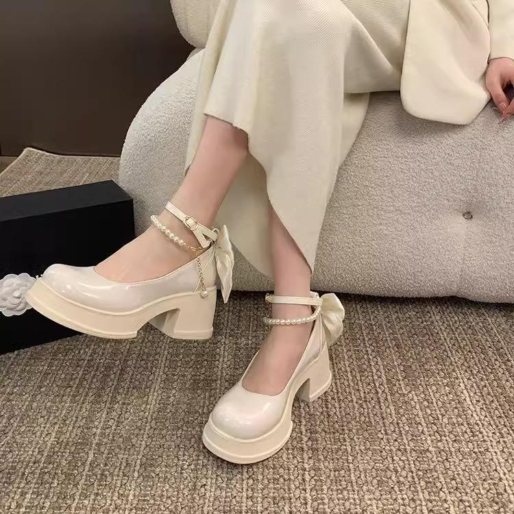 Baotou Women's 2025 Fairy Style High-Heeled Mary Jane Sandals for Summer.