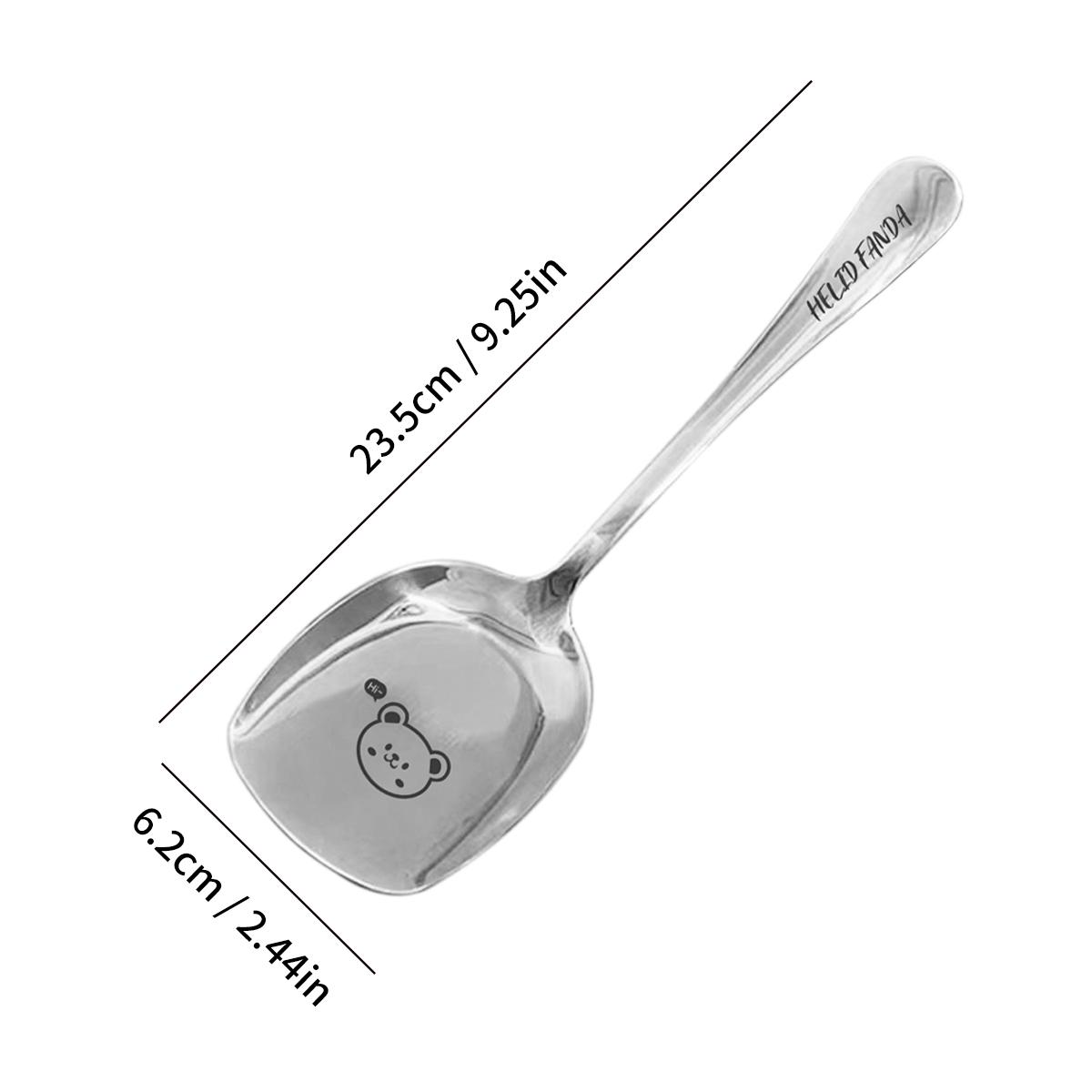 

1/2 PCS Thicken Durable Large Spoon Stainless Steel Soup Spoon Reusable Long Handle Serving Spoon Restaurant Kitchen Tableware