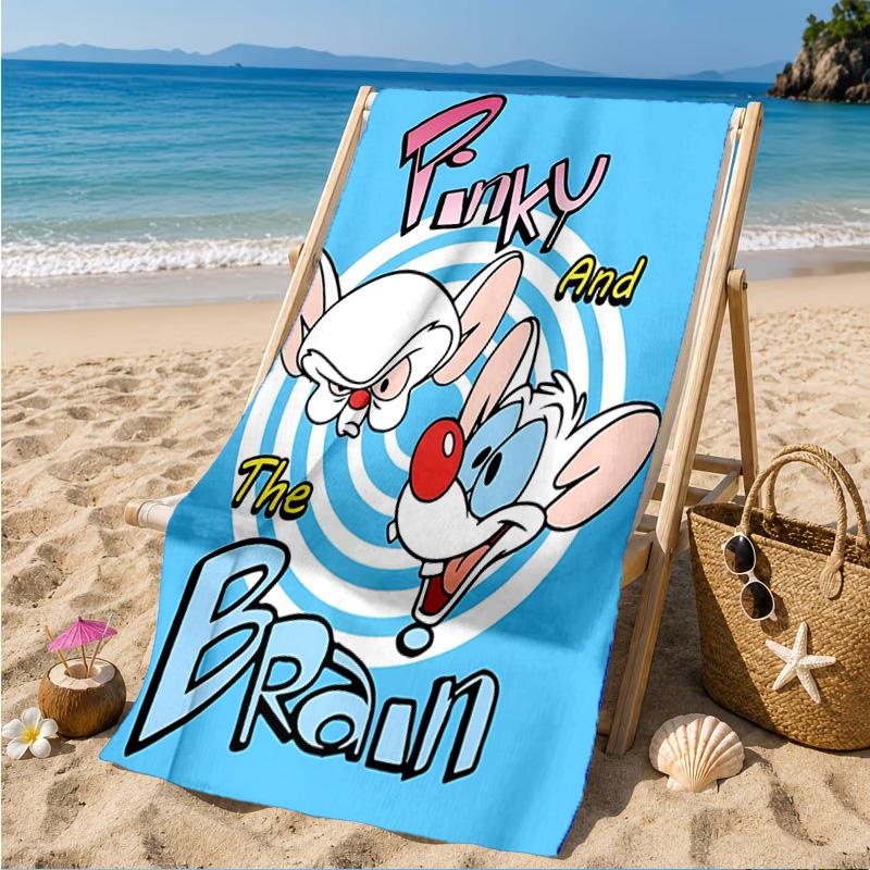 Pinky Brain Adventure Beach Towel, Microfiber Beach Towel, Perfect For Pool, Beach, Travel, Home Decor Beach Party Fan Gifts