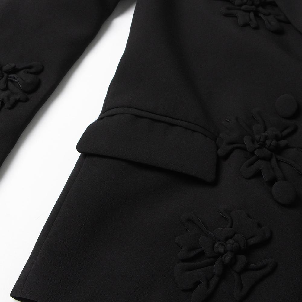 2026 Spring Women's Suit: Double-Breasted with 3D Flower Details – European & American Style