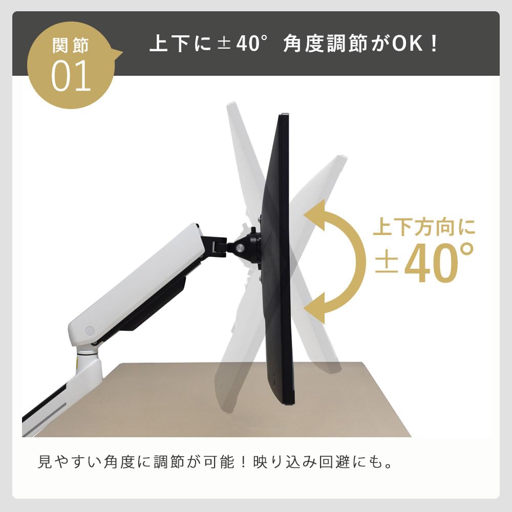 Iggy GA212 Monitor Arm for Comfortable Work White Lighting (13-32 Inch)