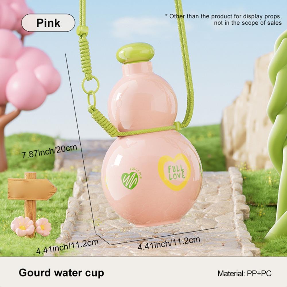 

880ml Gourd Water Bottle Large Capacity Sports Water Bottles Drinks Bottle for Gym Office Outdoor Pink