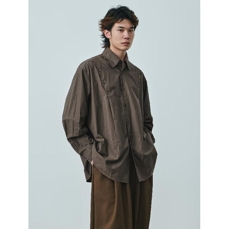 2024 Overalls Long Sleeve Shirt Japanese Hong Kong Style Ins Loose Shirt Boys Summer Trendy Versatile Casual Coat