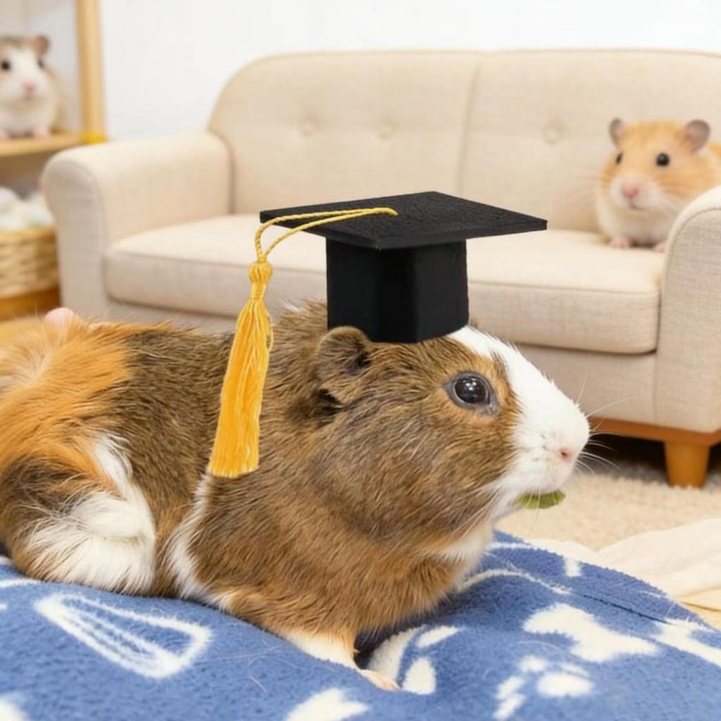 Adjustable Pet Graduation Photo Props & Dress-up Mini Hat for Cats & Hamsters
