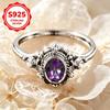 Elegant Ladies' Ring 1Piece Pack 925Pure Silver Inlay with Super shine3A Grade Zircon Retro Minimalist Classic Design Suitable for Daily Wear and