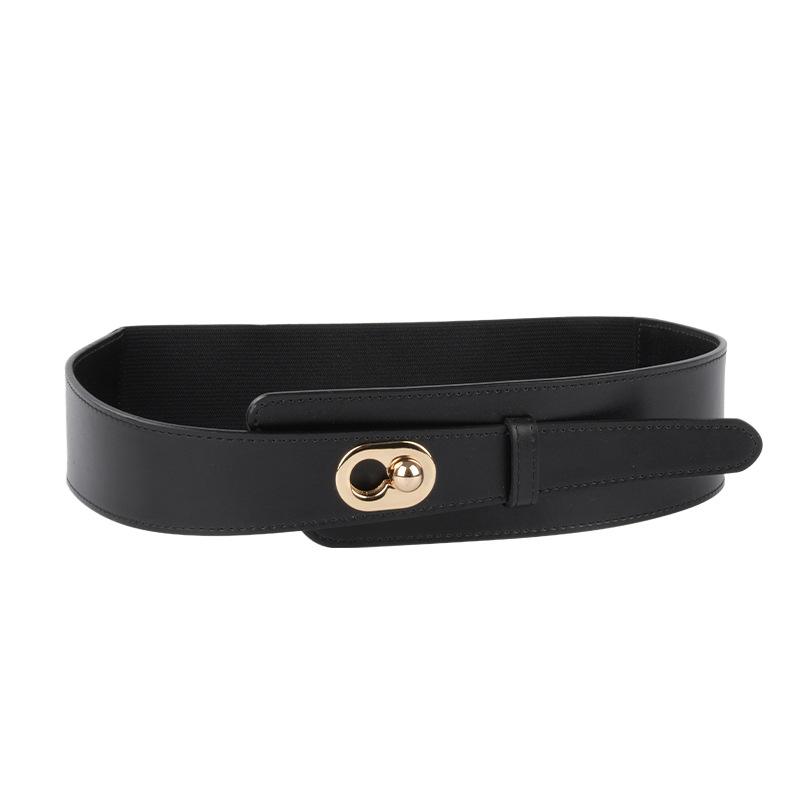 Women'S Elastic Belt With Dress, Suit Temperament Waist Seal, Women'S Elastic Belt, Leather Belt.