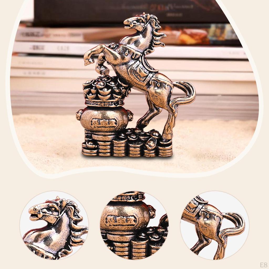 Pferd Miniaturfigur Tier Skulptur Mini Dekoration Retro Feng Shui Dekor Tischdekoration