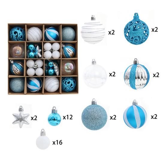 42 Buc. Ornamente Pictate pentru Globuri de Crăciun Set Decor Agățat din Plastic pentru Brad și Petrecere Incasabile Ușoare Festive Decor de Casă