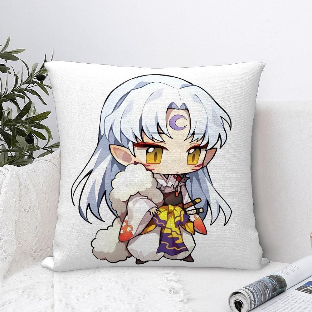 Наволочка для подушки с принтом Аниме ИнуЯша Плюшевая ткань Мягкая наволочка Двусторонняя печать Чехол для подушки на диван Подушка-плед 16x16Inch