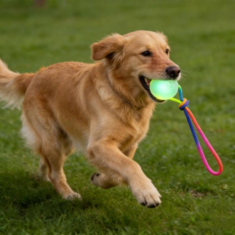 Interactively Pet Ball Flashing Rolling Jumping Waterproof Dog Chew Toy Ball for Aggressive Chewers