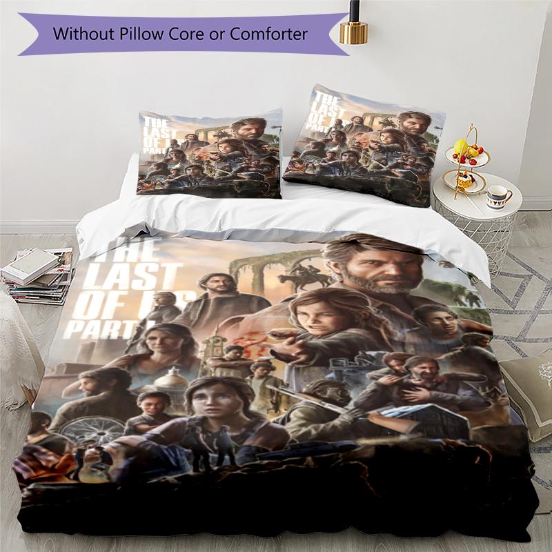 3pcs The Last of Us Bedding Set Duvet Cover Closure Includes 1 Duvet Cover & 2 Pillowcases, Soft and Comfortable for All Seasons.