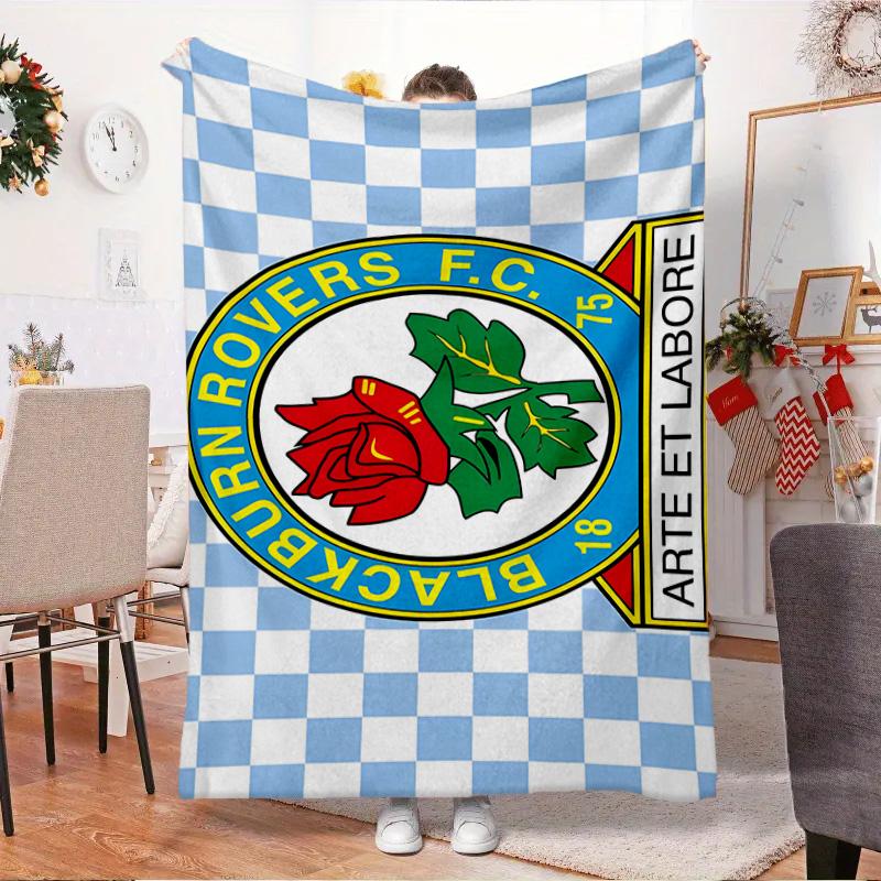 Blackburn Rovers Blanket Outdoor Flannel Blanket for Camping, Hiking, Garden Parties, Picnic Essentials,gift for Family and Friends