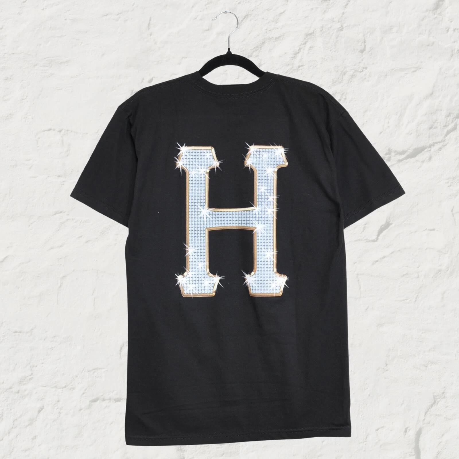 HUF Jacob Classic H Logo Tee Black Skate Streetwear T Shirt Size S S