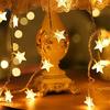New 10M 80LEDs 3AA Battery Powered Star Shaped Theme LED String Fairy Lights Christmas Holiday Wedding Decoration Party Lighting