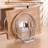 Stable Stainless Steel Cutting Board Holder Rustproof Space Saving Pot Lid Stand Draining Water Anti-slip Kitchen Storage Rack
