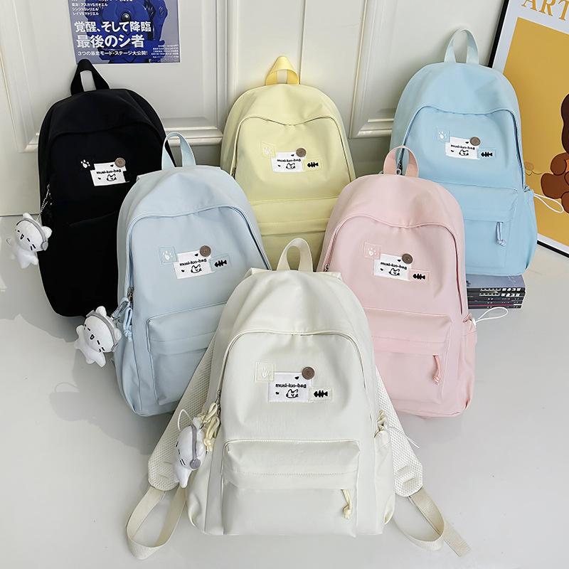 Schoolbag high-value Korean version simple schoolbag for female primary school students, junior high school, large-capacity backpack, casual and