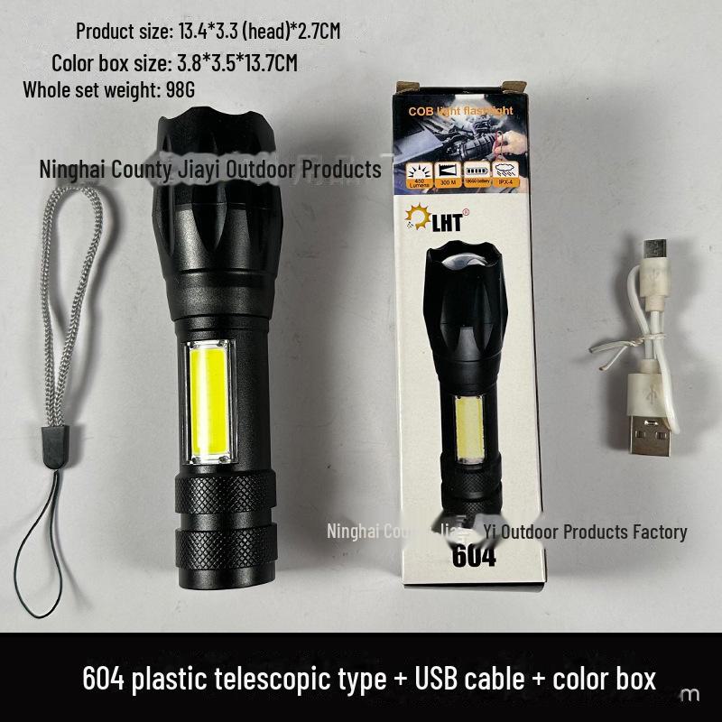 "Rechargeable Mini LED Flashlight with Strong Beam, Portable Side Light for Outdoor and Home Use"