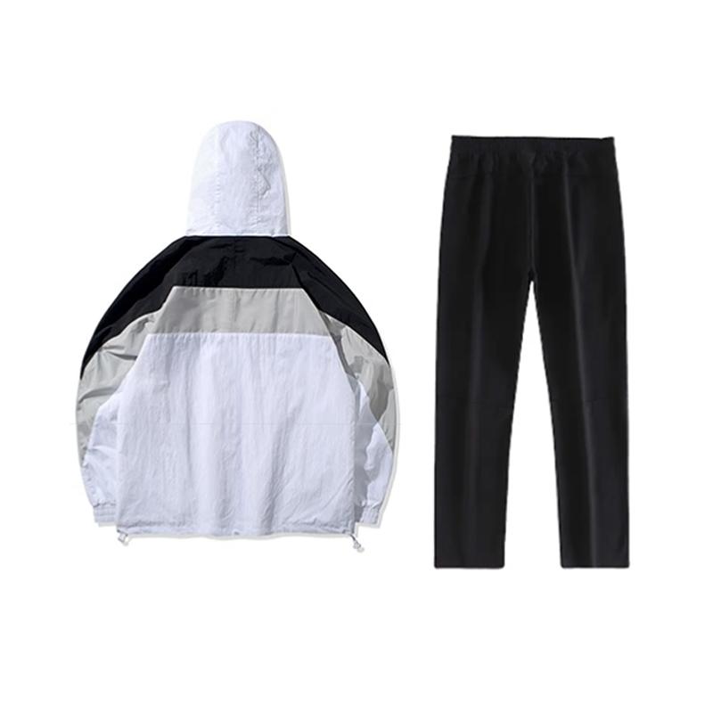 Li-Ning Modische Colorblock Locker Atmungsaktive Windjacke Kapuzenjacke Lässiger Sportanzug Unisex Oberbekleidung AFDQ045-1+AKLU881-1