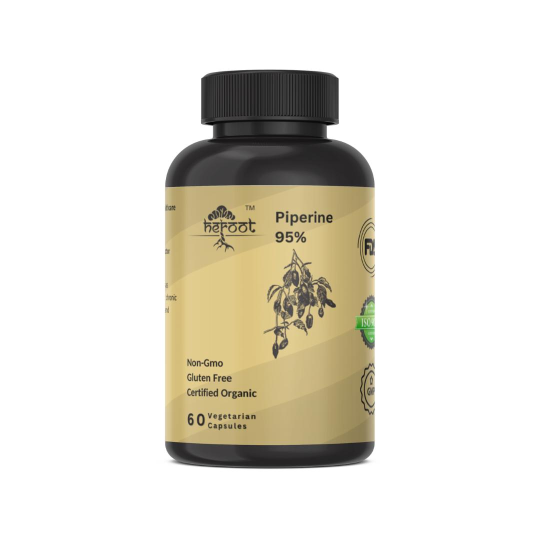 

Піперин 95% (piper nigrum) 500 мг Протизапальний ефект Сертифіковано USDA Pack=60 Capsules