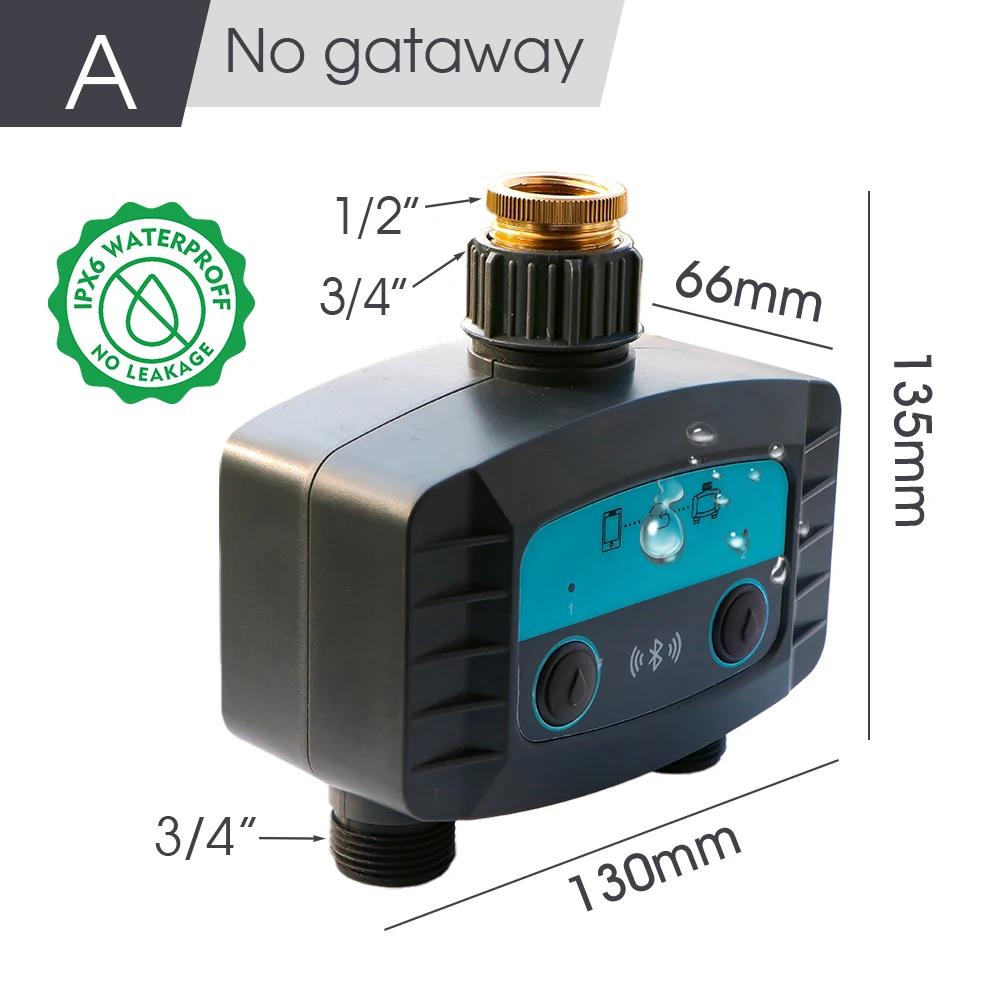 

2-ходовой интеллектуальный таймер подачи воды, совместимый с WiFi/Bluetooth, электромагнитный клапан для полива сада, беспроводной пульт дистанционного управления поливом для телефона