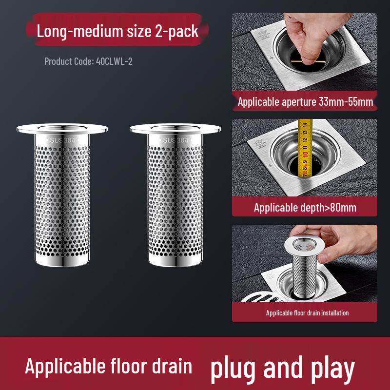 304 Stainless Steel Anti-Clog Floor Drain Cover for Bathroom & Kitchen