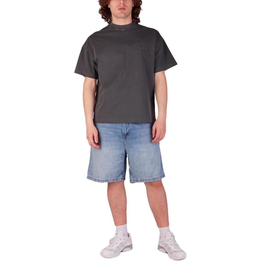 Carhartt WIP T-shirt da uomo a tinta unita, vestibilità larga, spalle cadenti, manica corta, girocollo, top grigi I03466089GD