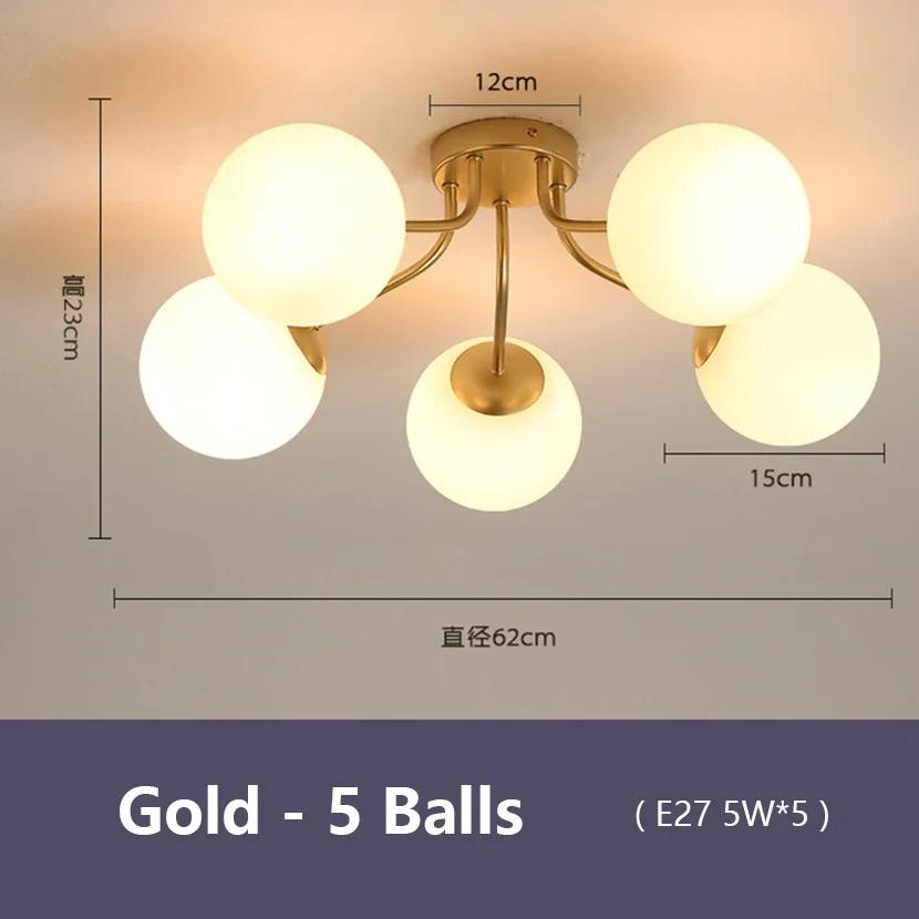 Minimalist Magic Bean LED Chandelier Ceiling Lamp Living Room Bedroom Restaurant Glass Ball Chandelier Indoor Decor Lighting
