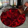 3D Dream Flower Rose Daisy Nordic Round Carpet Rug for Living Room Bedroom Child Playroom Chair Decor,Pet Area Rug Non-slip Mat
