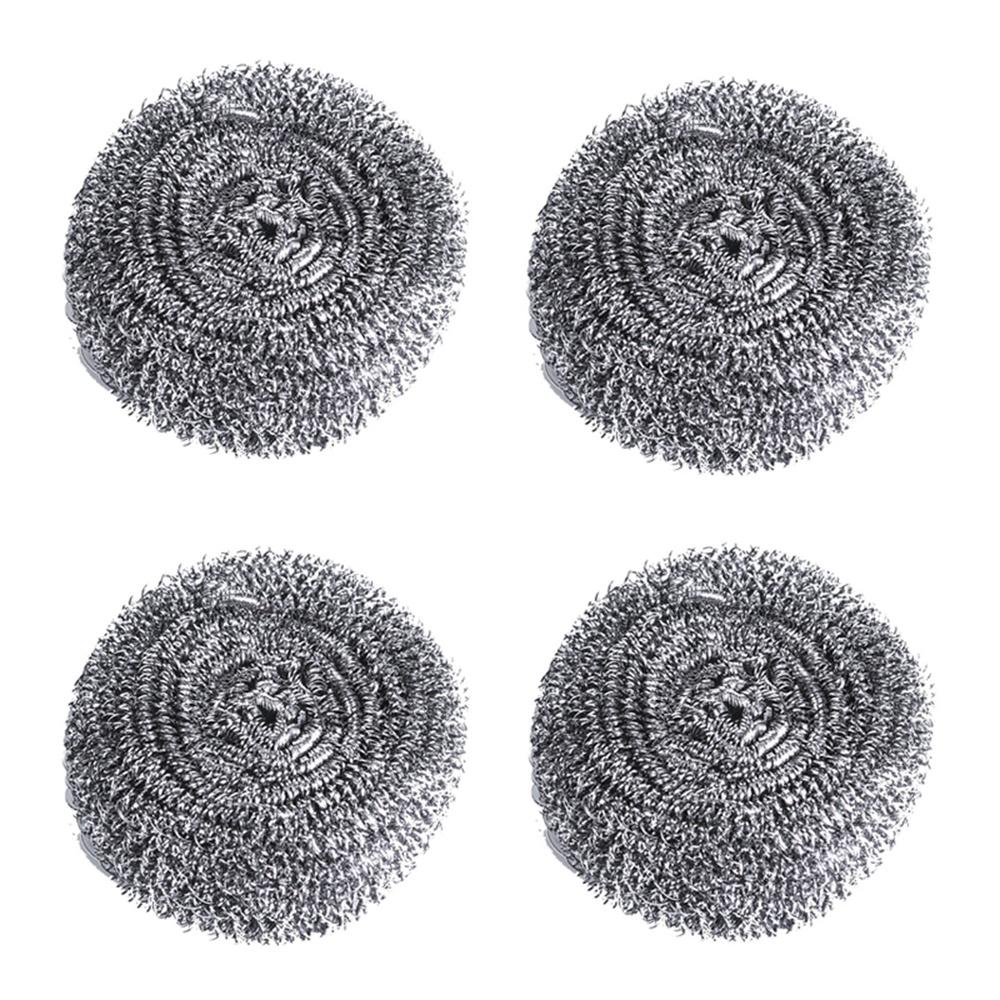 4Pcs Stainless Steel Cleaning Balls Kitchen Washing Pots Pans Rust Removal Wire Steel Brush Scrubber A