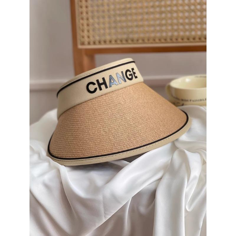 Straw empty top hat women's summer fashion versatile leisure style enlarged widened brim sun hat vacation outdoor sun protection hat