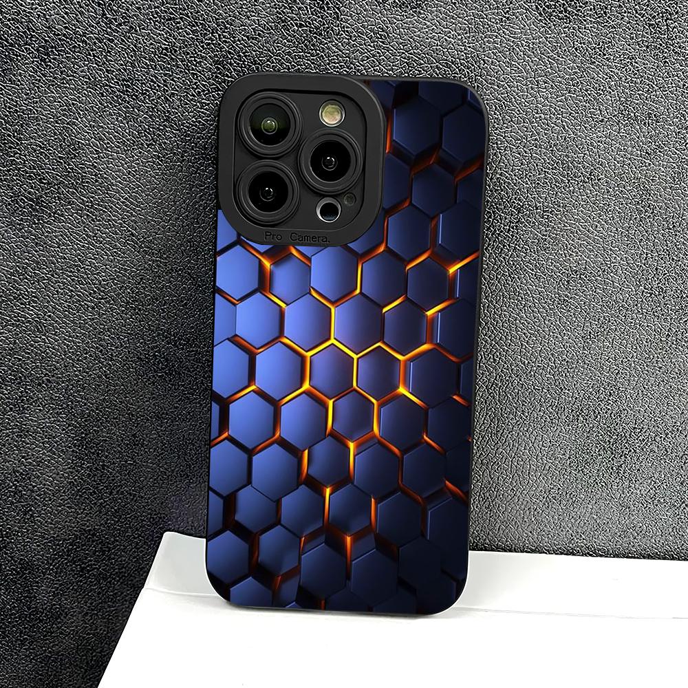 Tech inspired pattern phone case suitable for iPhone 17 16 15 14 13 12 11 Pro/Max/Plus anti drop and shockproof back cover