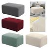 Premium Footstool Cover Stretch Removable Ottoman Slipcovers Pouf Soft