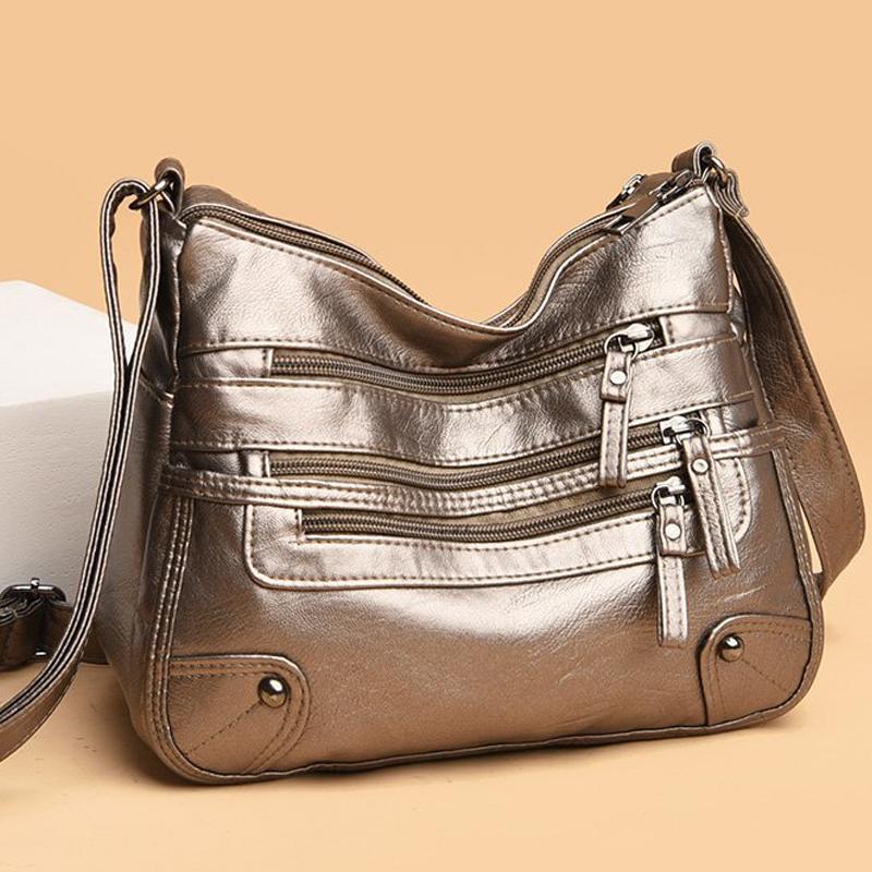 Luxury Waterproof PU Leather Shoulder Bag for Women Designer Crossbody Messenger Bag New Female Handbag