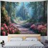 Dreamy Castle Background Wallpaper, Bedroom Tapestry, Cartoon Decoration, Hippie Aesthetic Home Wall Hanging, Yoga Mat