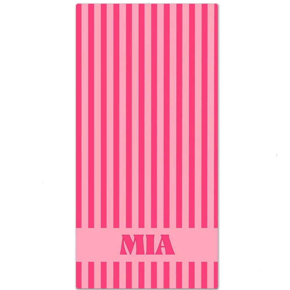Personalized Striped Beach Towel Custom Name/Logo Oversized Microfiber Towel Summer Party Gift for Beach Swimming Bath Sports