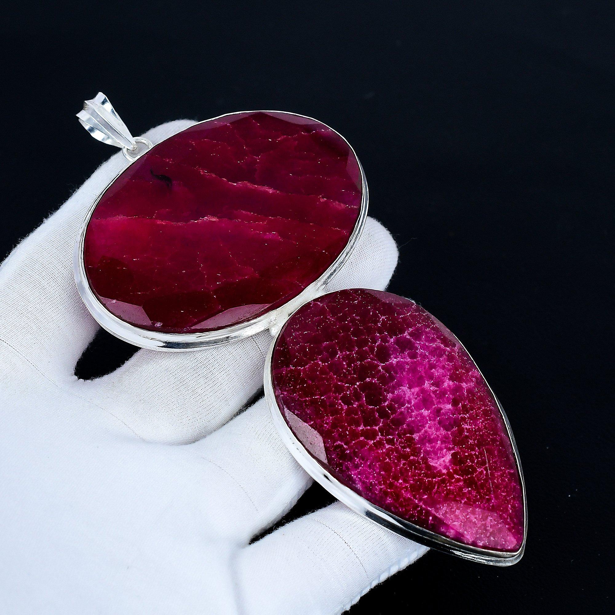 

Kashmir Ruby Pendant, 925 Sterling Silver Handmade Jewelry, Ruby Silver Pendant, Party Wear Jewelry For Women s, Pendant Valentine s Day Gift 10 Cm красный