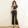 Elegant Ice Silk Wide-Leg Two-Piece Set