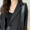 Women S Loose Fit Black Korean Style Casual Long Sleeve Blazer