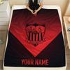 Custom Name Sevilla FC Flannel Blanket, High Quality Comfortable for All Seasons, Home Decor, Warmth and Comfort