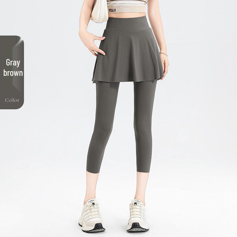 Women s High-Waist Slimming Yoga Skort - Summer Thin, Anti-Exposure, Loose Fit for Running & Fitness Training L