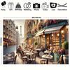 One Elegant Parisian Café Backdrop Fabric, Suitable for Background Decoration, Rooms, and gardensDJH